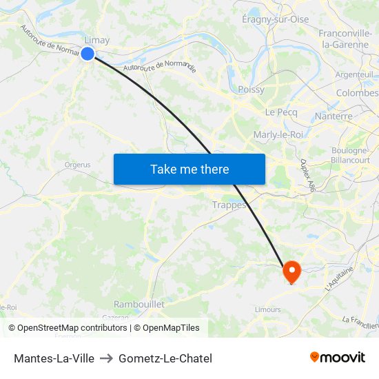 Mantes-La-Ville to Gometz-Le-Chatel map