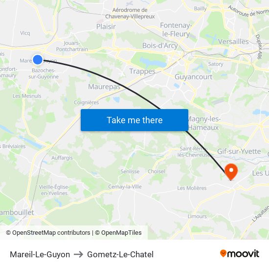 Mareil-Le-Guyon to Gometz-Le-Chatel map