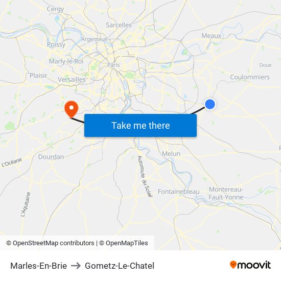 Marles-En-Brie to Gometz-Le-Chatel map