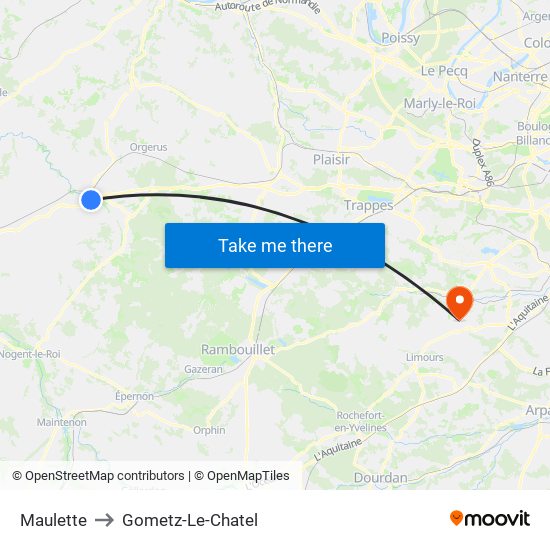 Maulette to Gometz-Le-Chatel map