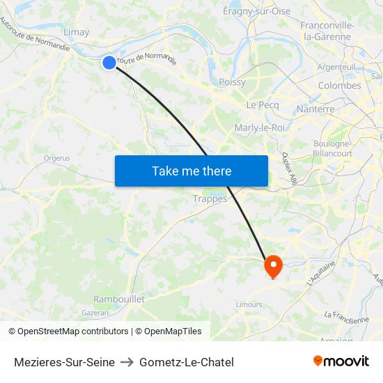 Mezieres-Sur-Seine to Gometz-Le-Chatel map