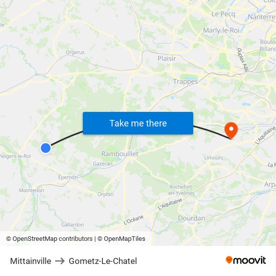 Mittainville to Gometz-Le-Chatel map