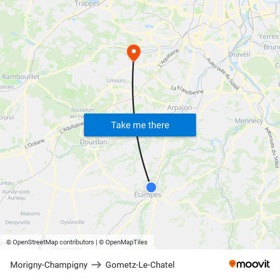 Morigny-Champigny to Gometz-Le-Chatel map