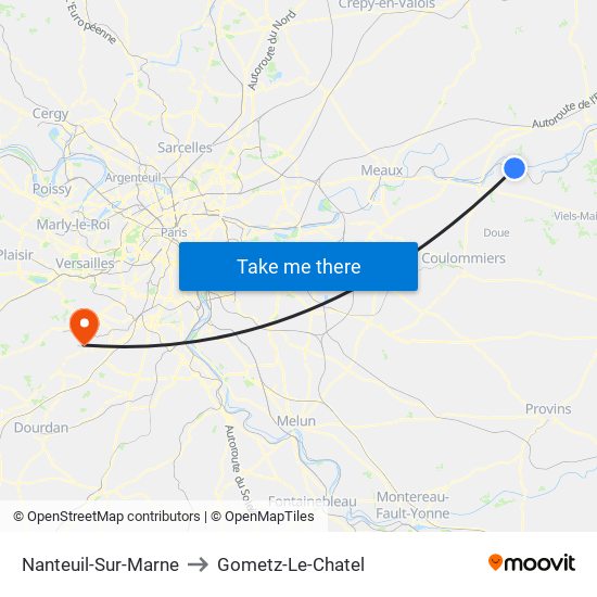 Nanteuil-Sur-Marne to Gometz-Le-Chatel map