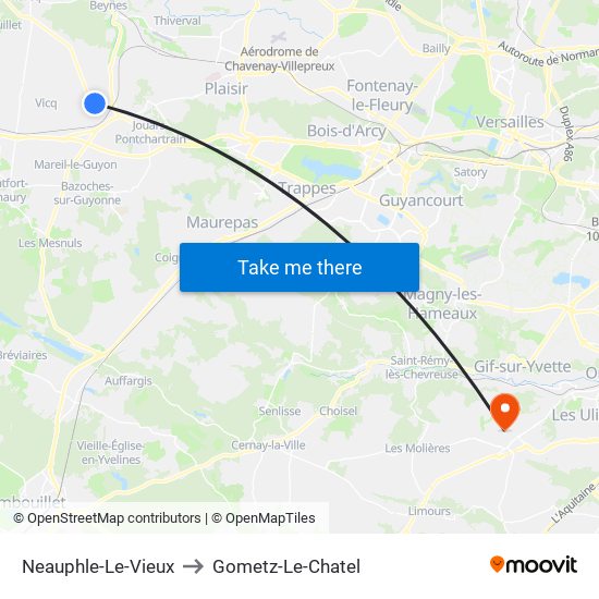 Neauphle-Le-Vieux to Gometz-Le-Chatel map