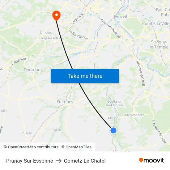 Prunay-Sur-Essonne to Gometz-Le-Chatel map