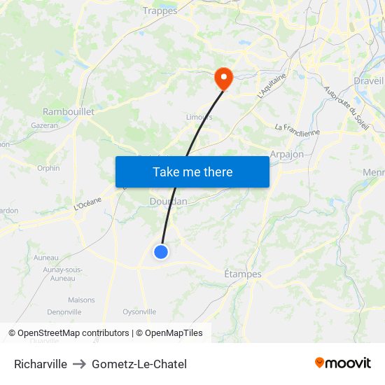 Richarville to Gometz-Le-Chatel map