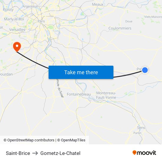 Saint-Brice to Gometz-Le-Chatel map