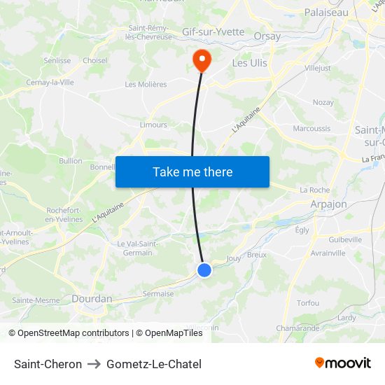 Saint-Cheron to Gometz-Le-Chatel map