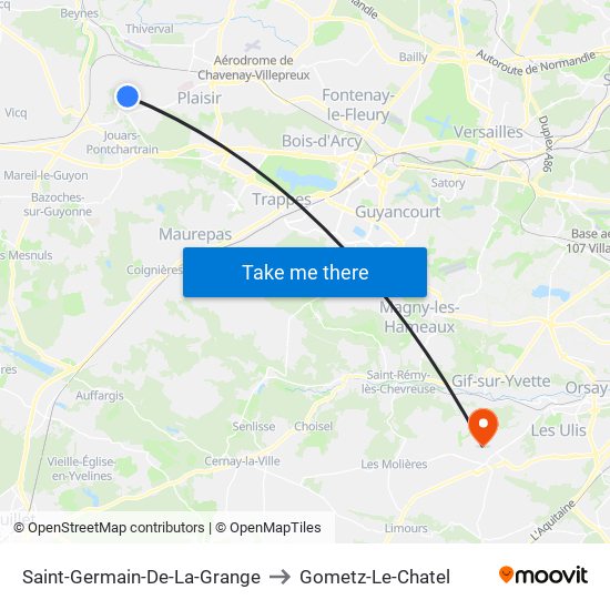 Saint-Germain-De-La-Grange to Gometz-Le-Chatel map