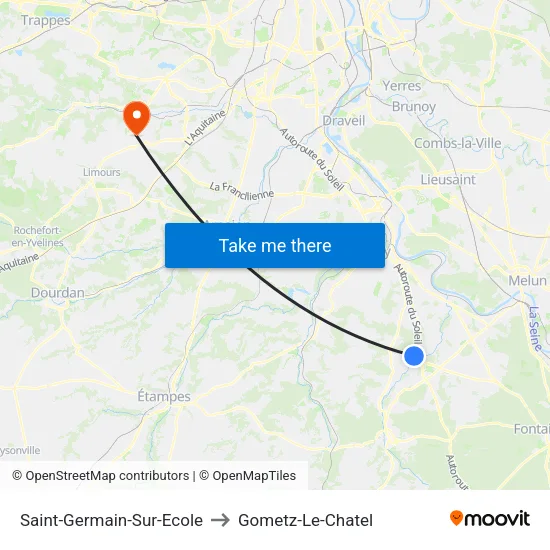 Saint-Germain-Sur-Ecole to Gometz-Le-Chatel map