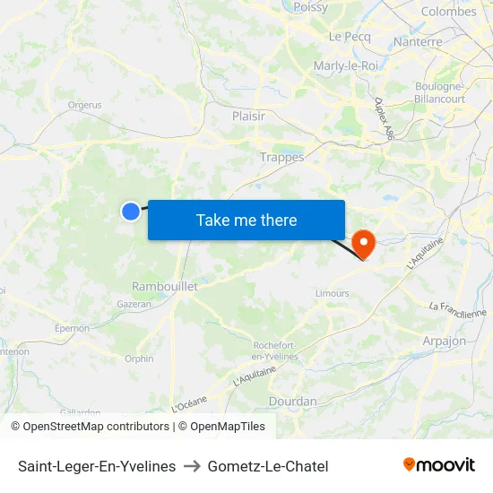 Saint-Leger-En-Yvelines to Gometz-Le-Chatel map