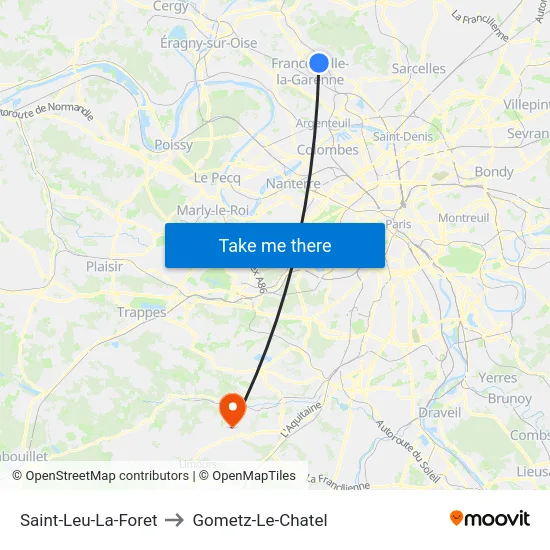Saint-Leu-La-Foret to Gometz-Le-Chatel map