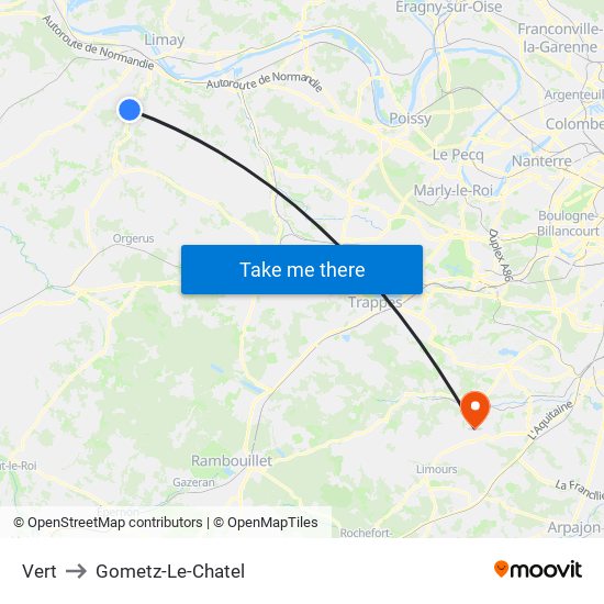 Vert to Gometz-Le-Chatel map