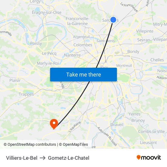 Villiers-Le-Bel to Gometz-Le-Chatel map