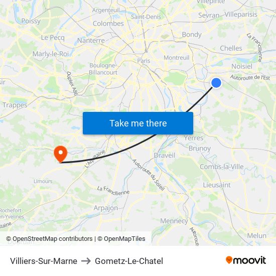 Villiers-Sur-Marne to Gometz-Le-Chatel map
