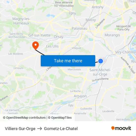 Villiers-Sur-Orge to Gometz-Le-Chatel map