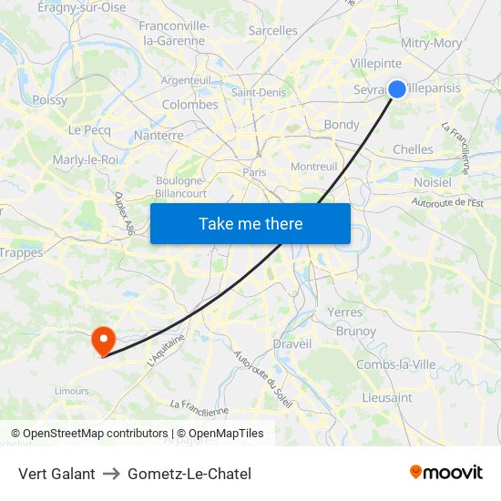 Vert Galant to Gometz-Le-Chatel map