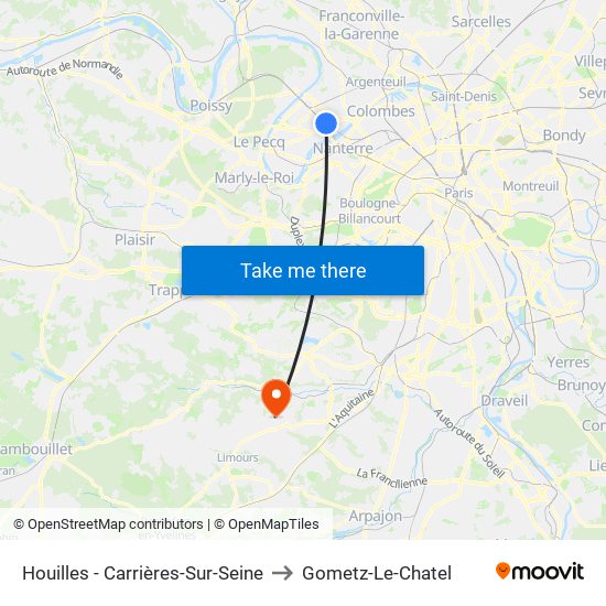 Houilles - Carrières-Sur-Seine to Gometz-Le-Chatel map