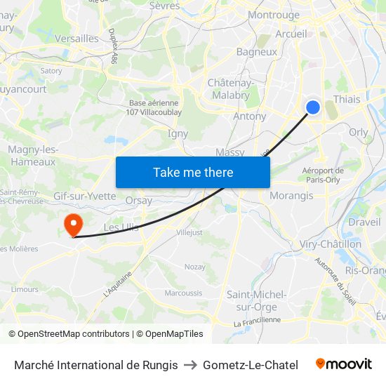 Marché International de Rungis to Gometz-Le-Chatel map