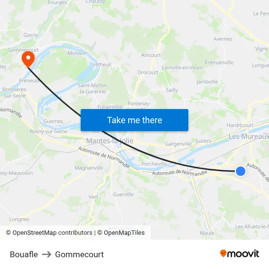 Bouafle to Gommecourt map
