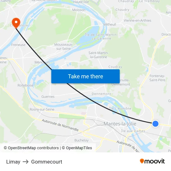 Limay to Gommecourt map