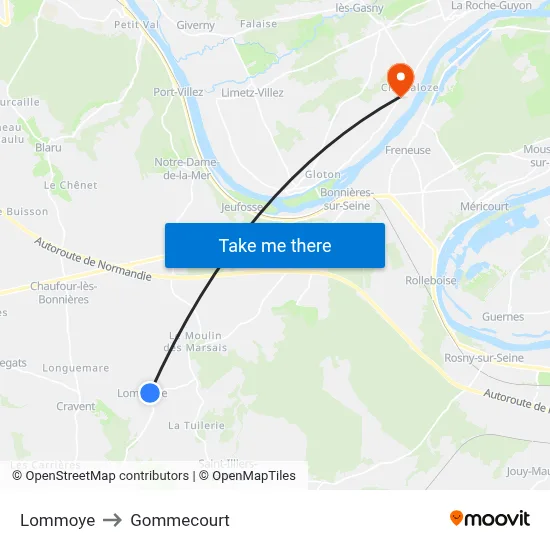 Lommoye to Gommecourt map