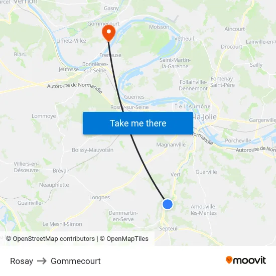 Rosay to Gommecourt map