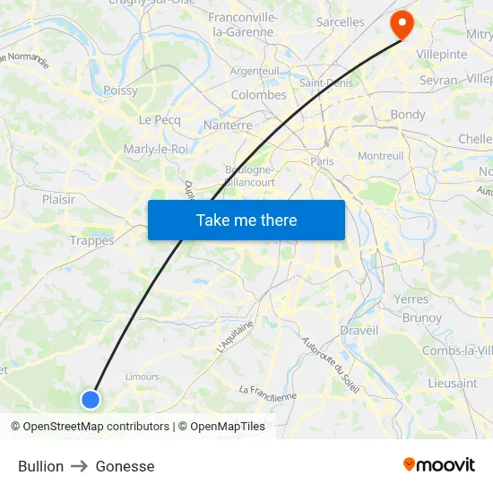 Bullion to Gonesse map