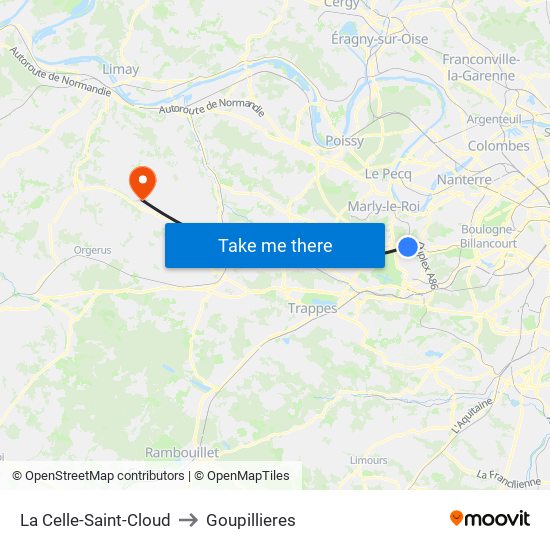 La Celle-Saint-Cloud to Goupillieres map