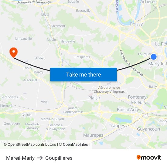 Mareil-Marly to Goupillieres map
