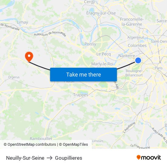 Neuilly-Sur-Seine to Goupillieres map