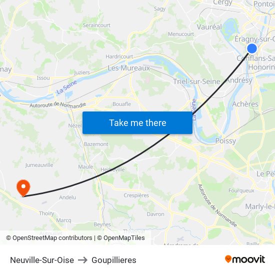 Neuville-Sur-Oise to Goupillieres map