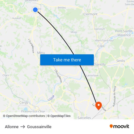 Allonne to Goussainville map