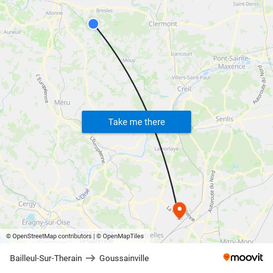 Bailleul-Sur-Therain to Goussainville map