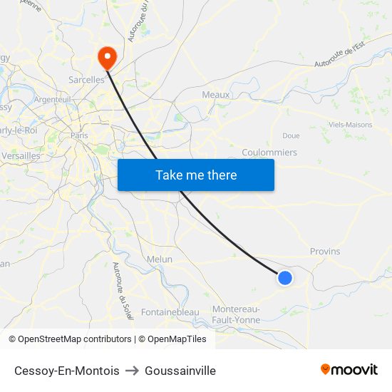 Cessoy-En-Montois to Goussainville map