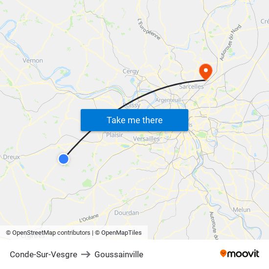 Conde-Sur-Vesgre to Goussainville map