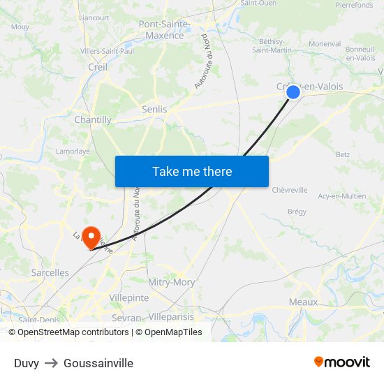Duvy to Goussainville map