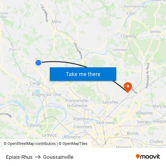 Epiais-Rhus to Goussainville map