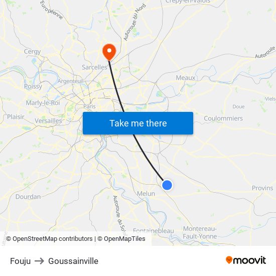 Fouju to Goussainville map