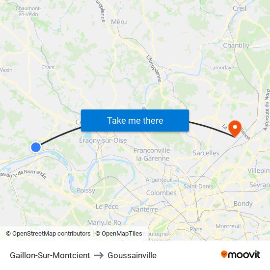 Gaillon-Sur-Montcient to Goussainville map