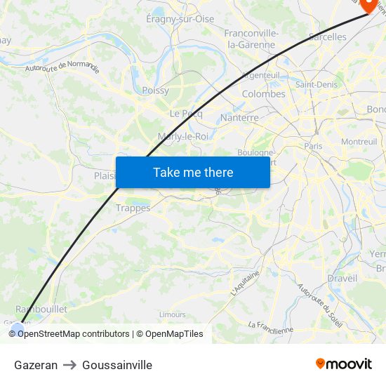 Gazeran to Goussainville map