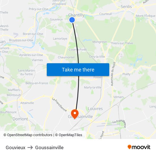 Gouvieux to Goussainville map