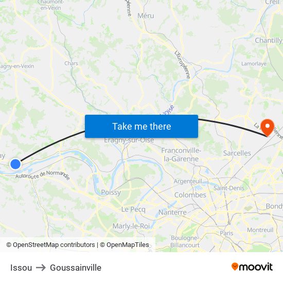 Issou to Goussainville map