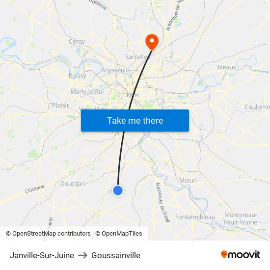 Janville-Sur-Juine to Goussainville map