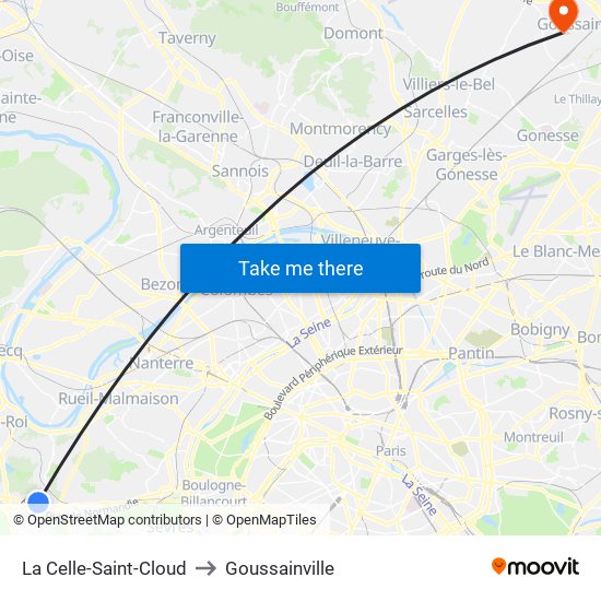 La Celle-Saint-Cloud to Goussainville map