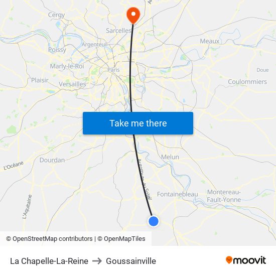 La Chapelle-La-Reine to Goussainville map