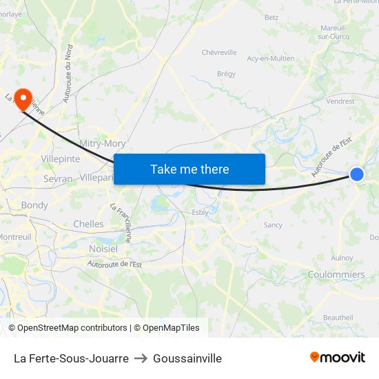 La Ferte-Sous-Jouarre to Goussainville map