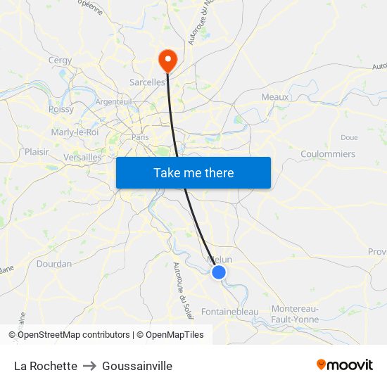 La Rochette to Goussainville map