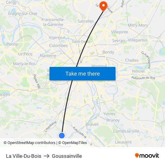 La Ville-Du-Bois to Goussainville map